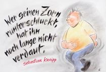 Wer seinen Zorn runterschluckt, hat ihn noch lange nicht verdaut. - Sebastian Kneipp