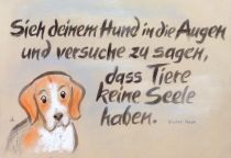 Sieh deinem Hund in die Augen und und versuche zu sagen, dass Tiere keine Seele haben. - Victor Hugo