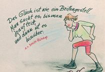 Das Glück ist wie ein Brillengestell. Man sucht es, bis man darauf tritt, und dann ist es hinüber. - Annette von Droste-Hülshoff